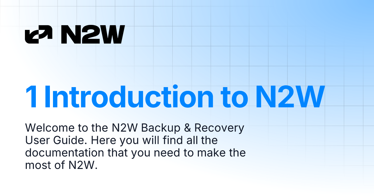 1 Introduction To N2WS N2WS Backup Recovery User Guide 4 4 0